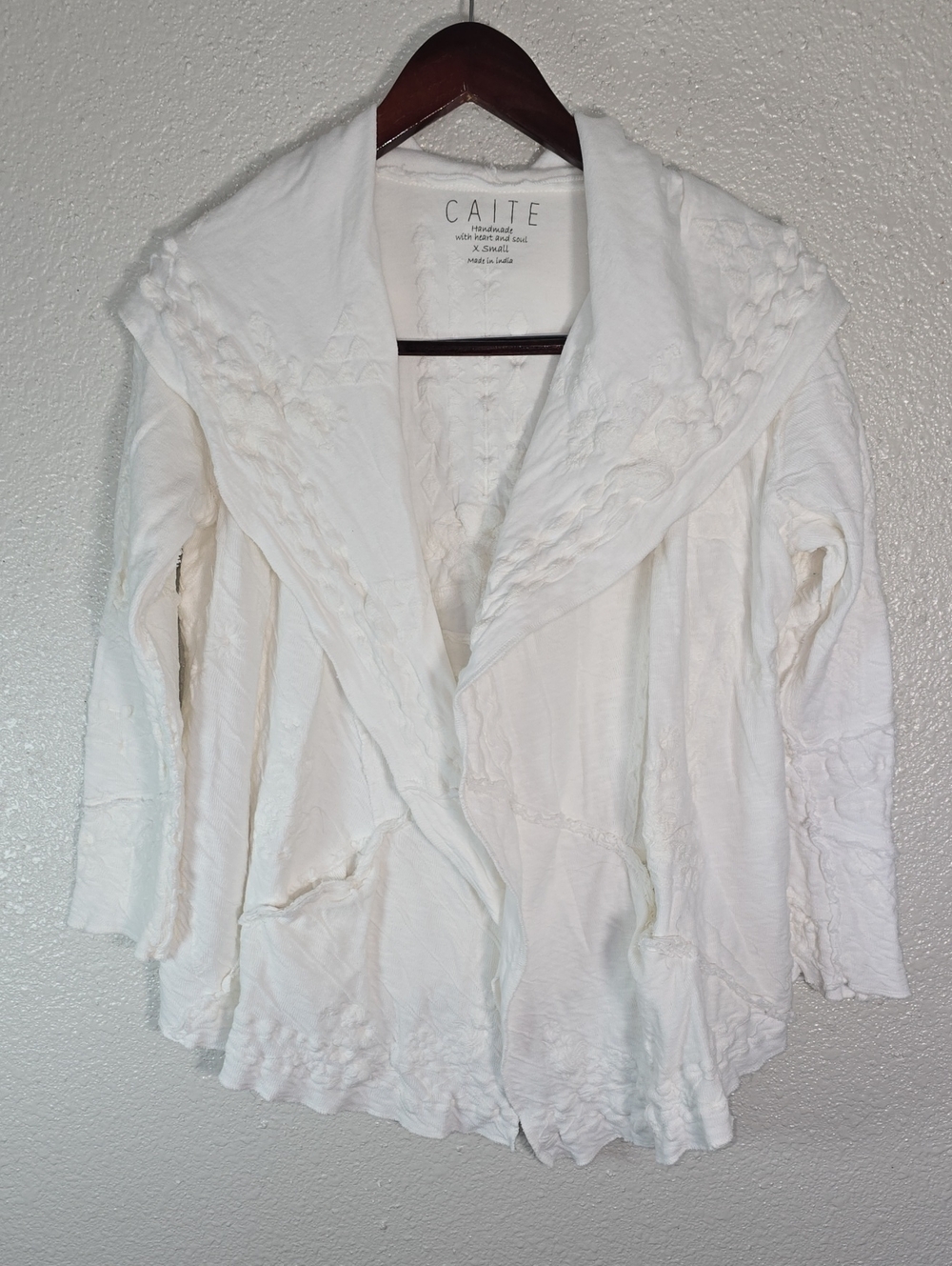Caite Women's Cream Open-Front Cardigan Sweater